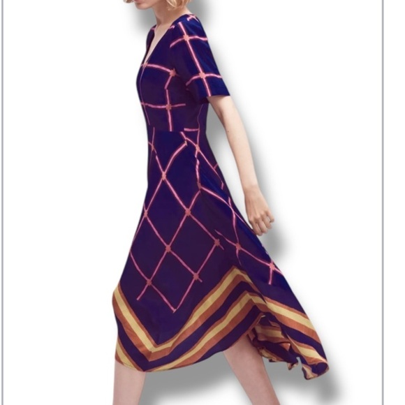 HD in Paris Anthropologie Striped Pane Midi Dress Women's Size 2 - Picture 5 of 16